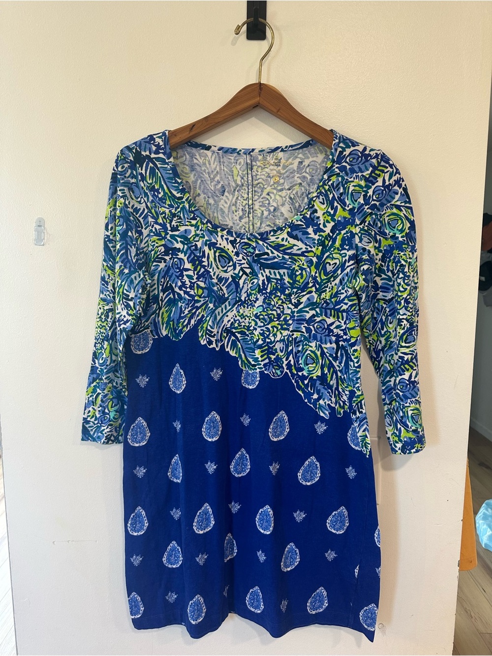 Lilly Pulitzer Beacon T-Shirt Dress Twilight Blue Show Down Women’s Size Medium